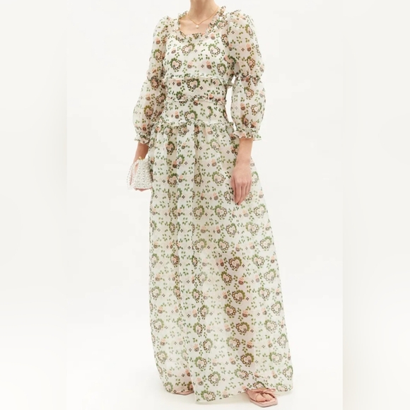 Shrimps Cara Heart-Print Organza Maxi Dress - Picture 2 of 10